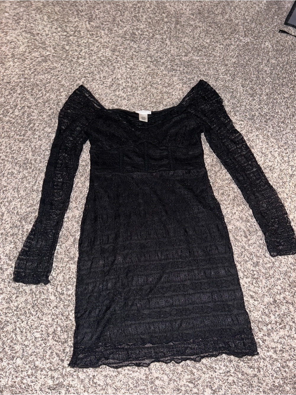Black Long-Sleeve Lace Dress
